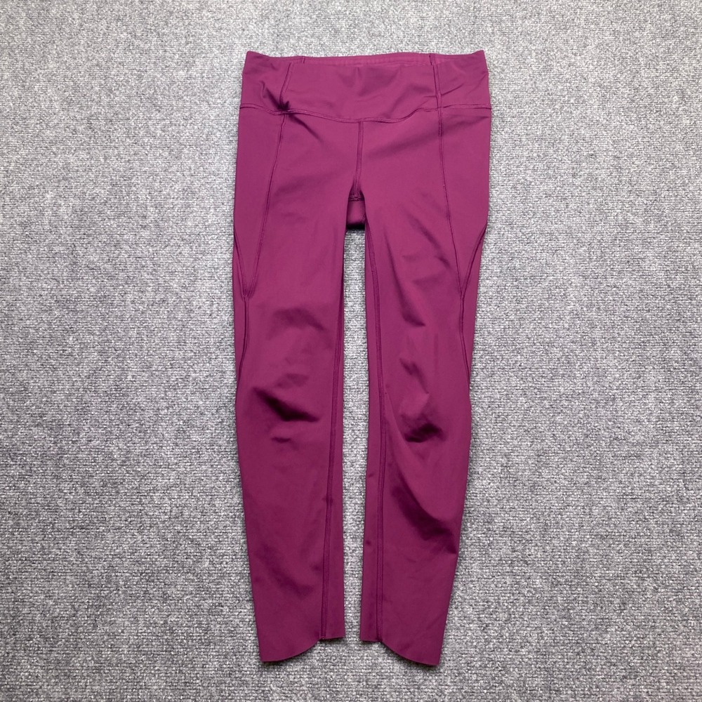 Athleta Velocity 7/8 Tight Womens XS Purple Scalloped Leggings Athleisure